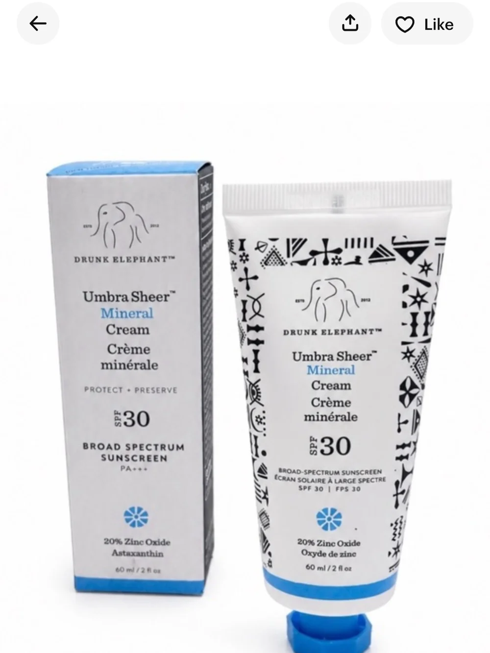 Drunk Elephant Umbra Sheer Mineral Cream SPF 30 - NIB ✨ FREE GIFTS WITH ORDER ✨